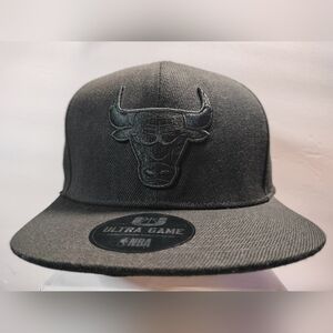 Chicago Bulls Snapback Adjustable Hat Cap Black On Black